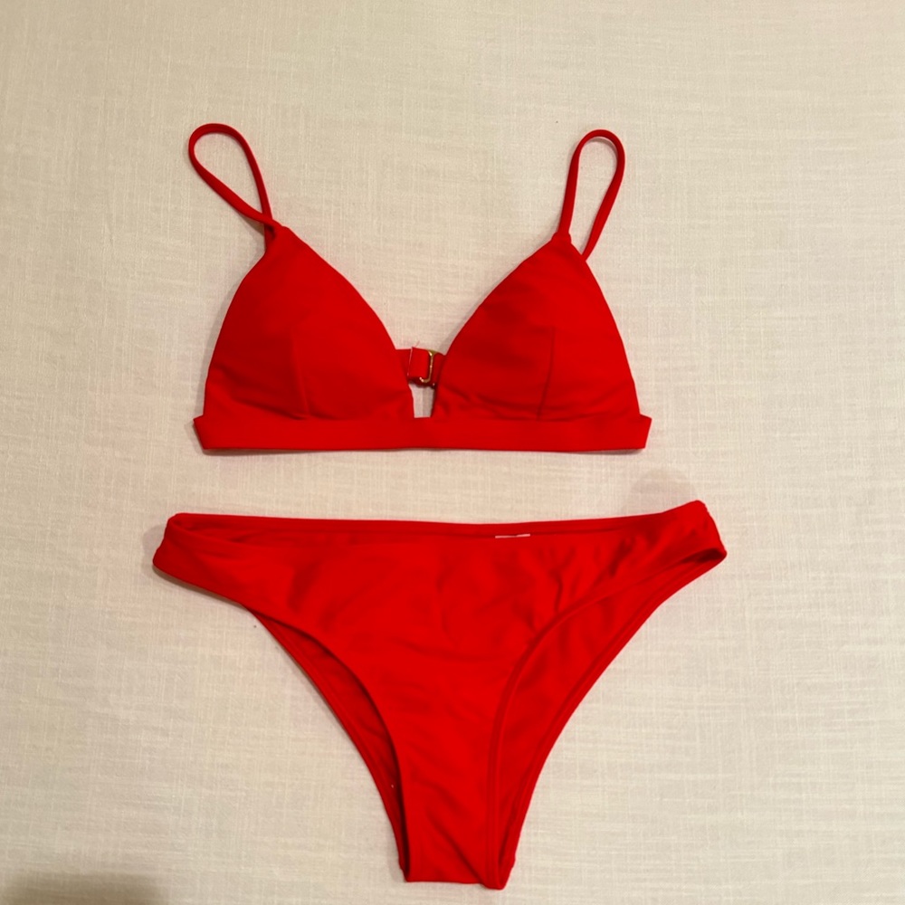 Red Hollister Bathing suit. Small top & small bottom.